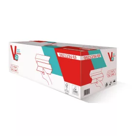   V hajtogatott kéztörlő 2 rétegű, fehér, 21x23cm, 100% cellulóz, 10x220 lap/karton