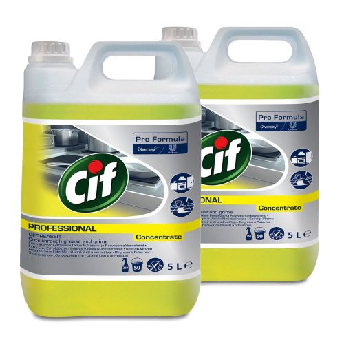 Cif Pro Formula Degreaser Concentrate 2x5L - Erőteljes tisztító-, zsíroldószer nagyobb konyhai felületekhez