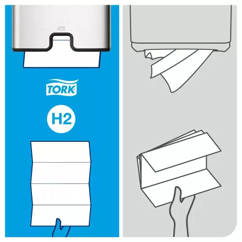 Tork Xpress® Soft tömörített multifold hajtogatott kéztörlő - 2 rétegű, hófehér, 170 lap (Karton - 12 csomag)