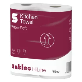   Satino Wepa Prestige kéztörlő 2 rétegű fehér 2x64lap, 16 csomag/zsák