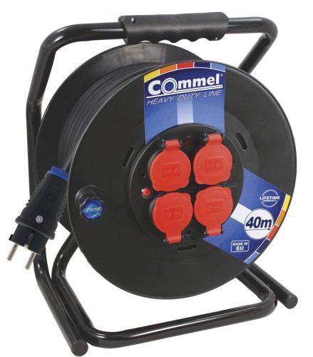 Commel Kábel dob - PVC 300 mm, egyfázisú,  16 A 230 V ~ 3500 W IP44 3x1,5, 50M