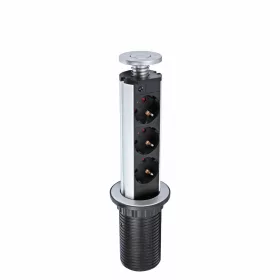   Commel bútorba építhető, rejtett elosztó 3 db aljzat, fém gyürü 16A 3500W