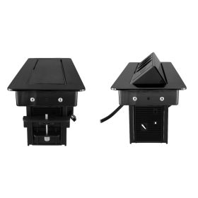   Commel bútorba süllyeszthető, rejtett elosztó 3 db aljzat, USB A+C fekete, 16A 3680W