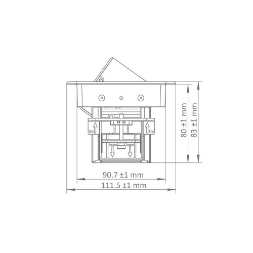 Commel bútorba süllyeszthető, rejtett elosztó 3 db aljzat, USB A+C fekete, 16A 3680W