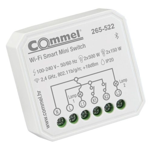 Commel wifi mini, kapcsoló, beépíthető, 2 csatorna