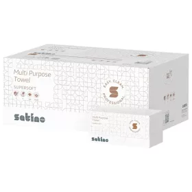   Satino Wepa Supersoft többcélű V hajtogatott törlőkendő 2 réteg, fehér, 22x21cm, 15x200 lap/karton