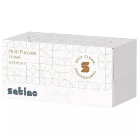   Satino Wepa Supersoft többcélű V hajtogatott törlőkendő 2 réteg, fehér, 22x21cm, 15x200 lap/karton