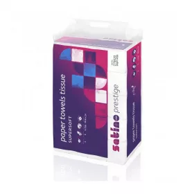   Satino Wepa Prestige Z hajtogatott kéztörlő 2 rétegű, fehér, 20,6x24cm, 25x150 lap/karton