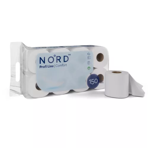 NORD Profi Line Comfort kistekercses toalettpapír 3 rétegű fehér 150 lapos 8 tekercses