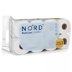   NORD Profi Line Comfort kistekercses toalettpapír 3 rétegű fehér 250 lapos 8 tekercses