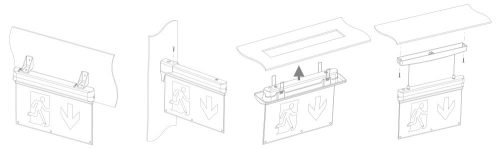 Commel LED vészvilágító kijáratjelző tábla, 3 órás vész működési idővel, 2,2W