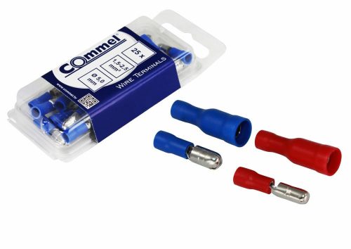 Commel szigetelt hengeres csatlakozó dugó 0.5-1.5 mm2, Ø 4 mm, 25 db