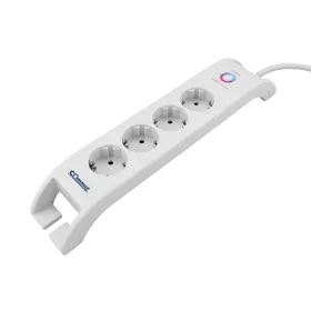   Commel elosztó, túlfeszültség elleni védelemmel, 4aljzat 2 db usb 2m, fehér, 16A, 3680W