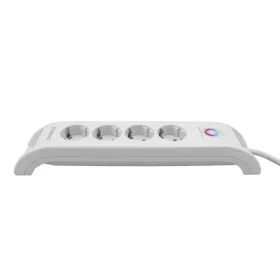   Commel elosztó, túlfeszültség elleni védelemmel, 4aljzat 2 db usb 2m, fehér, 16A, 3680W