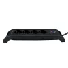 Commel elosztó, túlfeszültség elleni védelemmel, 4 aljzat 2db usb 2m, fekete, 16A, 3680W