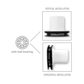   Commel elszívó ventilátor 100 mm, időzítővel, záró lamellával, golyóscsapágyas fekete 12 W, 95 m³/h , 34 dB