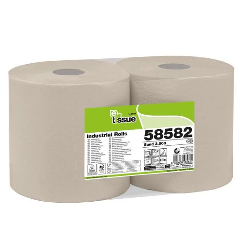 Celtex E-tissue Sand 3.500 ipari törlő recy 3 réteg, 500 lap, 170m, 26,5x34cm, 2 tekercs/zsugor