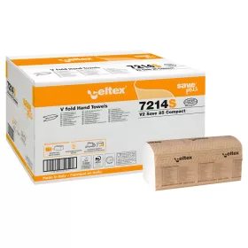  Celtex Save Plus Compact V hajtogatott kéztörlő recy, 2 réteg, 25x21cm, 12x250 lap (3000 lap)