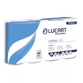   Lucart Strong 3.150 háztartási toalettpapír 3 rétegű, 150 lapos, 8x8 tekercs/zsák