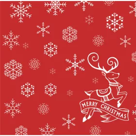   Fato Sztár karácsonyi szalvéta Christmas Deer Red 2 rétegű 38x38cm 40 szál/csomag 