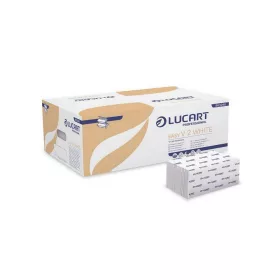   Lucart Easy V hajtogatott kéztörlő 2 rétegű fehér, 20x190lap/karton 40karton/raklap