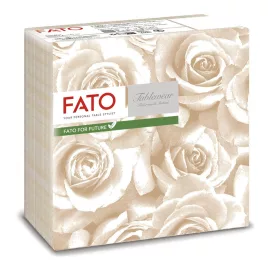   Fato Airlaid szalvéta 40x40cm Rózsa mintás pezsgő színű 50 lapos