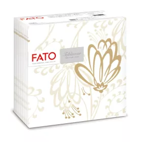   Fato Airlaid szalvéta 40x40cm Boulevard drapp virág dekor 50 lapos