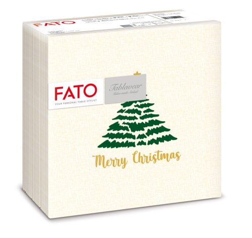 Fato Airlaid karácsonyi szalvéta 40x40cm Christmas Tree Green 50 lapos