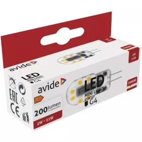 Avide LED 2W G4 WW 3000K Fekvő