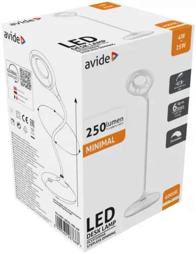 Avide LED Asztali Lámpa Minimal Fehér 4W