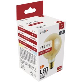   Avide LED Filament Globe G95 7W Fényerőszabályzós Borostyán E27 WW 2500K