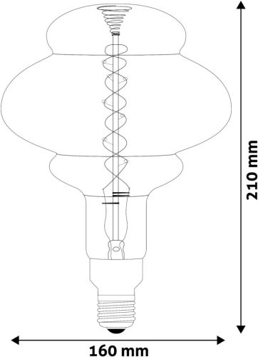 Avide LED Jumbo Filament Pearl 160x210mm Amber 8W E27 2400K Fényerőszabályzós