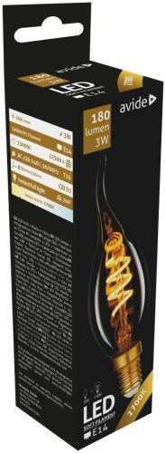 Avide LED Soft Filament Candle Flame 3W E14 EW 2700K