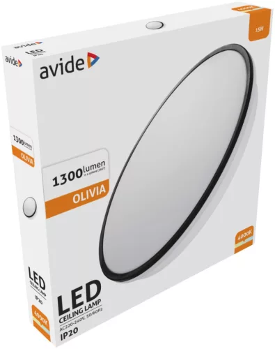 Avide LED Mennyezeti Lámpa Olivia Fekete 15W 280*55mm NW 4000K