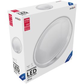   Avide LED Mennyezeti Lámpa Pandora (Alu) 18W 330*100mm CW 6400K