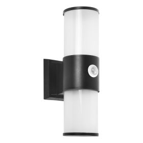   Adviti Dalia kültéri fali lámpa fém IP54 fekete 2xE27 mozgásérzékelővel