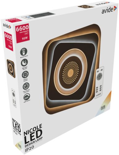 Avide Design Mennyezeti Lámpa Nicole 95W(47,5+47,5) RF Távirányítóval