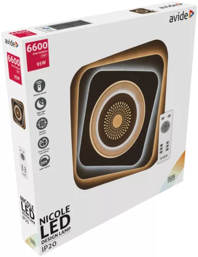 Avide Design Mennyezeti Lámpa Nicole 95W(47,5+47,5) RF Távirányítóval