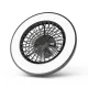 Avide Mennyezeti lámpa ventilátorral Wanda fekete, 2x24W+15W motor, távirányítóval
