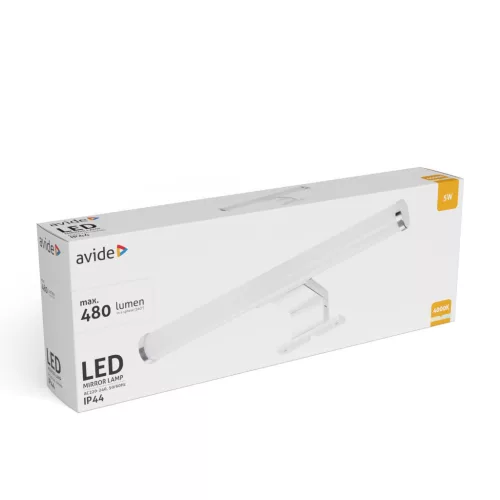 Avide LED Tükörvilágító Lámpa Kerek Króm Műanyag 300mm NW 4000K 5W IP44
