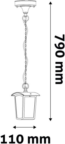 Avide kültéri függesztett  lámpa Coronado 1xE27 IP44 fekete