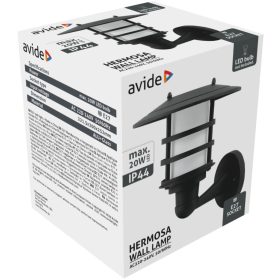 Avide kültéri fali lámpa Hermosa 1xE27 IP44 fekete