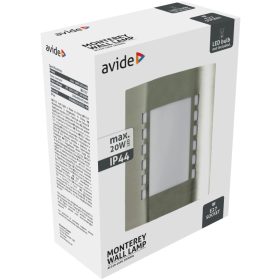   Avide kültéri fali lámpa Monterey 1xE27 IP44 Szatén Nikkel