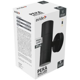Avide kültéri fali lámpa Peka 2xGU10 IP44 Fekete