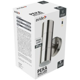 Avide kültéri fali lámpa Peka 2xGU10 IP44 Szatén Nikkel