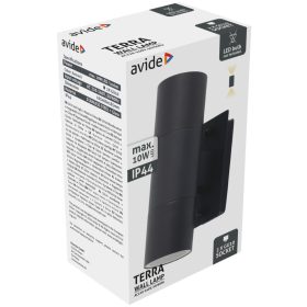 Avide kültéri fali lámpa Terra 2xGU10 IP44 fekete