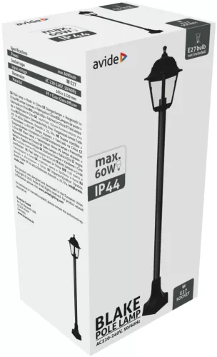 Avide Kültéri Álló Lámpa Blake 1xE27 1200mm Fekete IP44