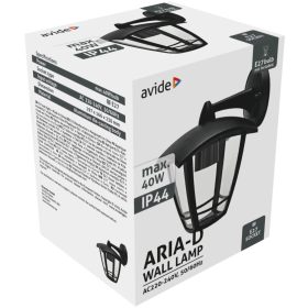 Avide Kültéri Fali Lámpa Aria-D 1xE27 Fekete IP44