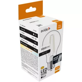 Avide LED White Filament Globe 8.5W E27 NW 4000K