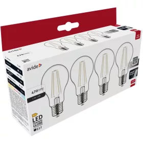 Avide LED White Filament Globe 4.5W E27 WW 2700K-4er